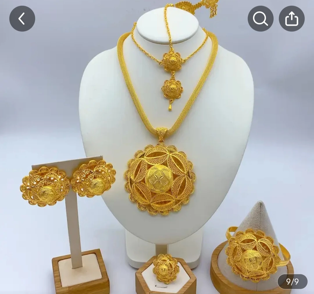 Eritrean/Ethiopian Traditional 24k Gold plated Jewelry Set - photo 2