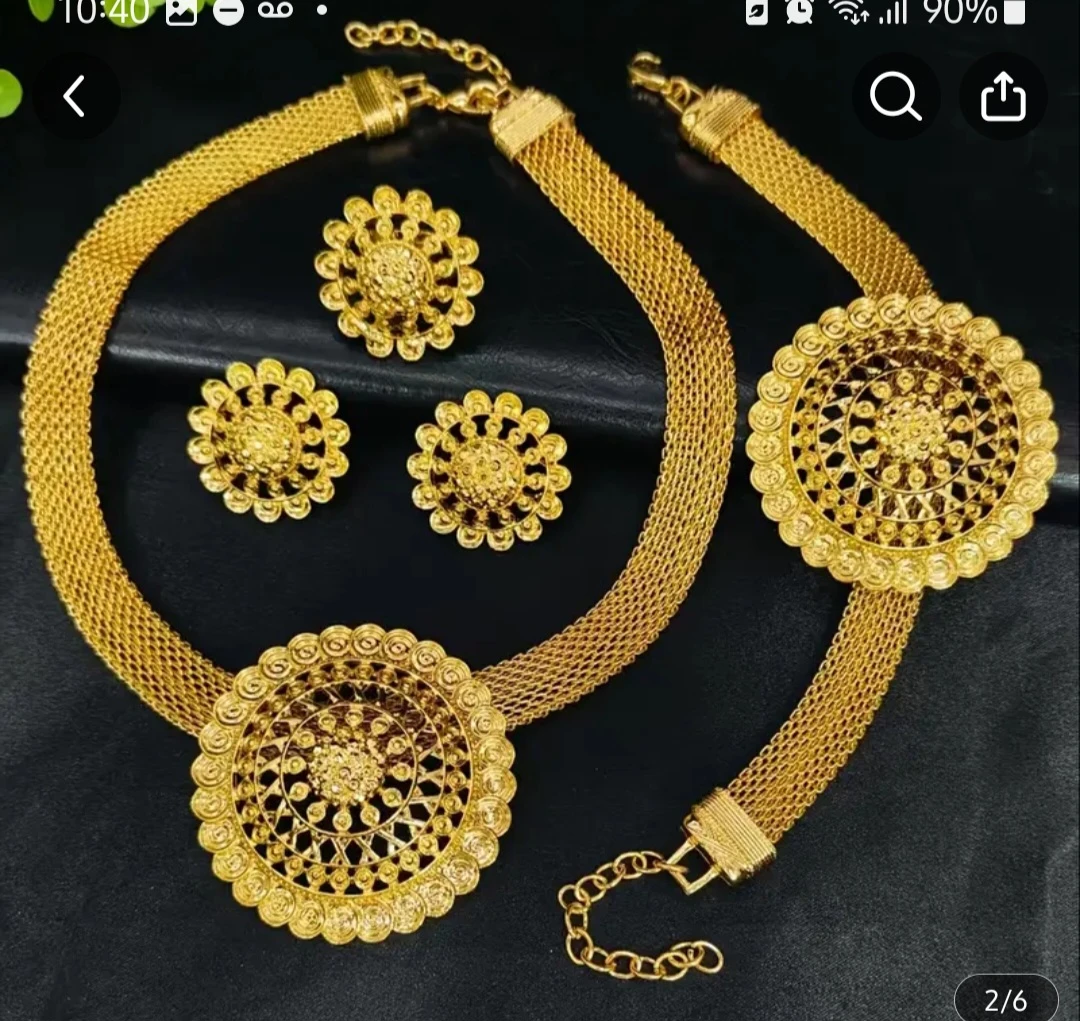 Eritrean/Ethiopian Traditional 24k Gold plated Jewelry Set - photo 3