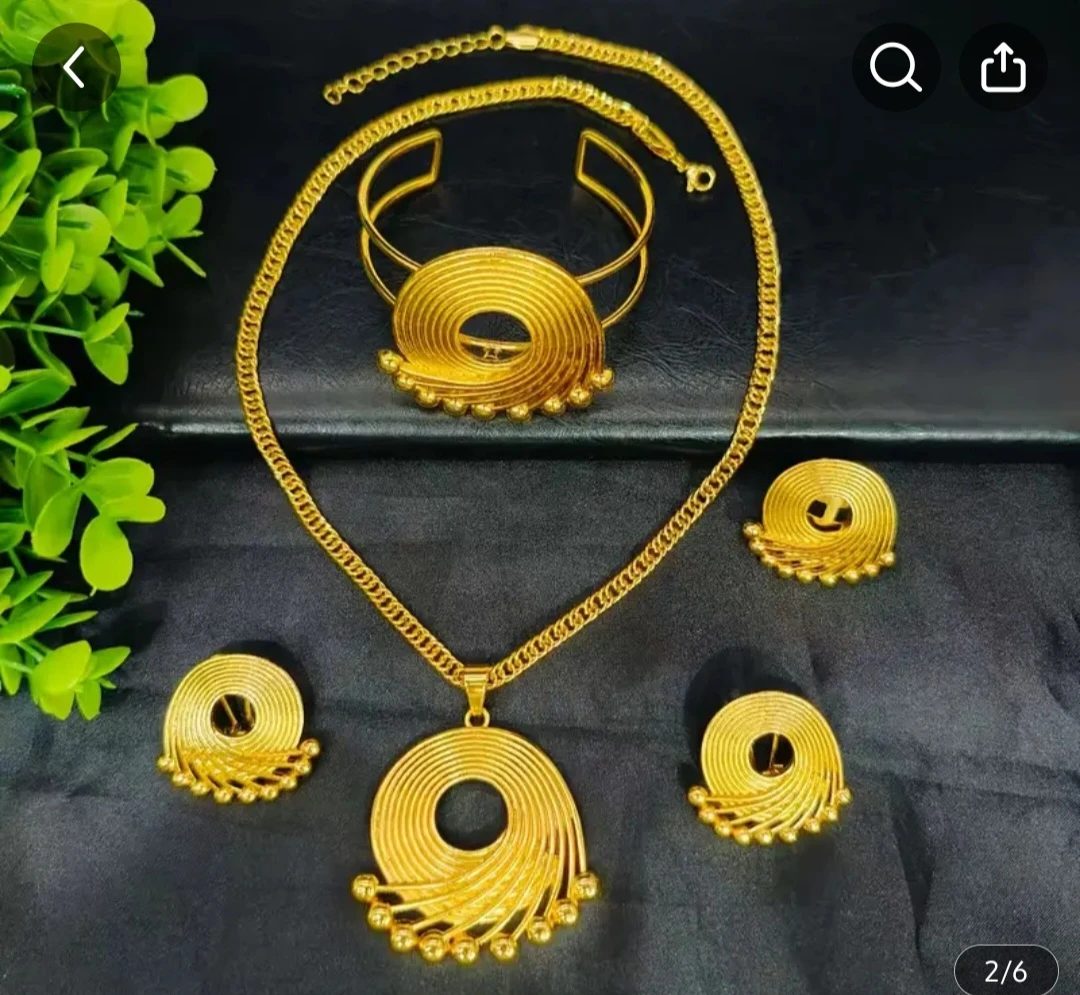 Eritrean/Ethiopian Traditional 24k Gold plated Jewelry Set - photo 4