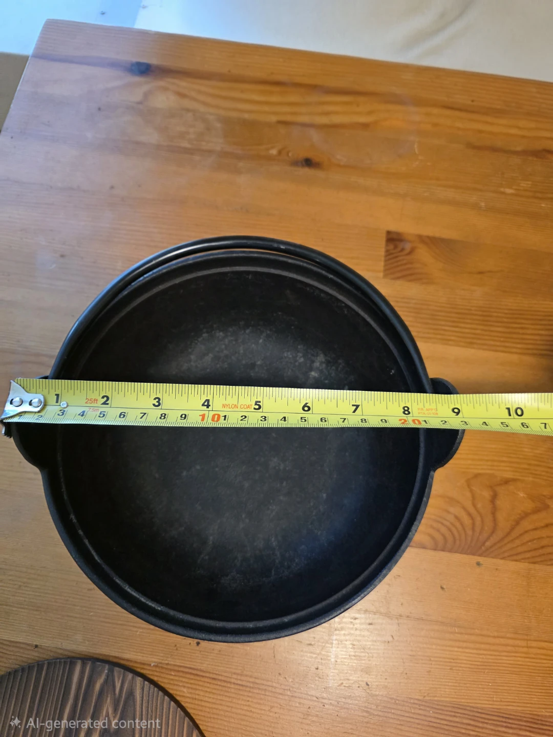 Japanese Cast Iron Sukiyaki Pot w/ Wooden Drop Lid - photo 4