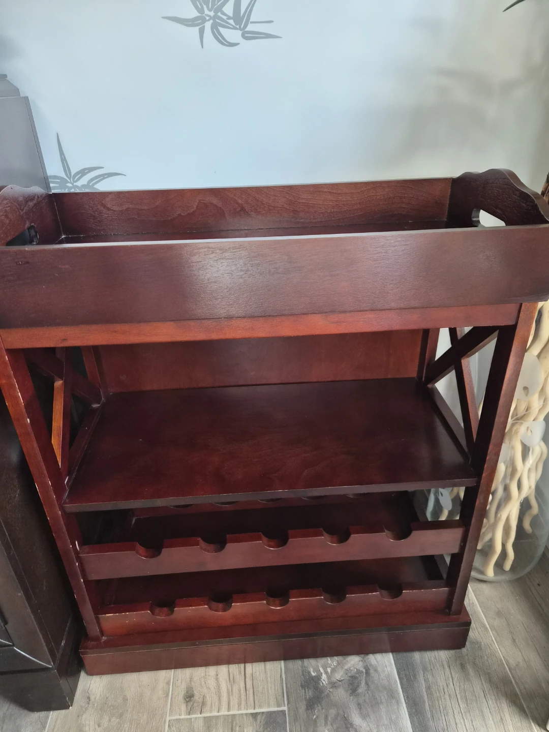 Wooden Wine Rack with Top Shelf