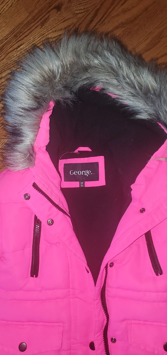 George. Pink Puffer Winter Jacket with Faux Fur Hood - photo 2