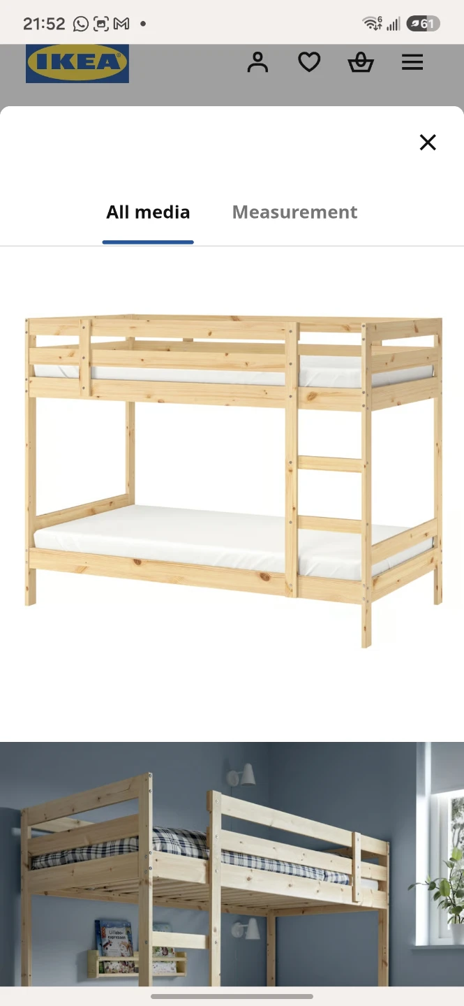 IKEA Wooden Bunk Bed