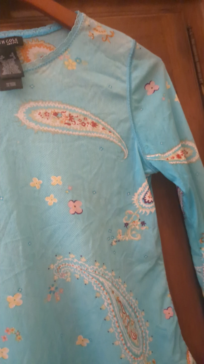 Kenneth Cole New York Turquoise Paisley Print Blouse Size S - photo 4