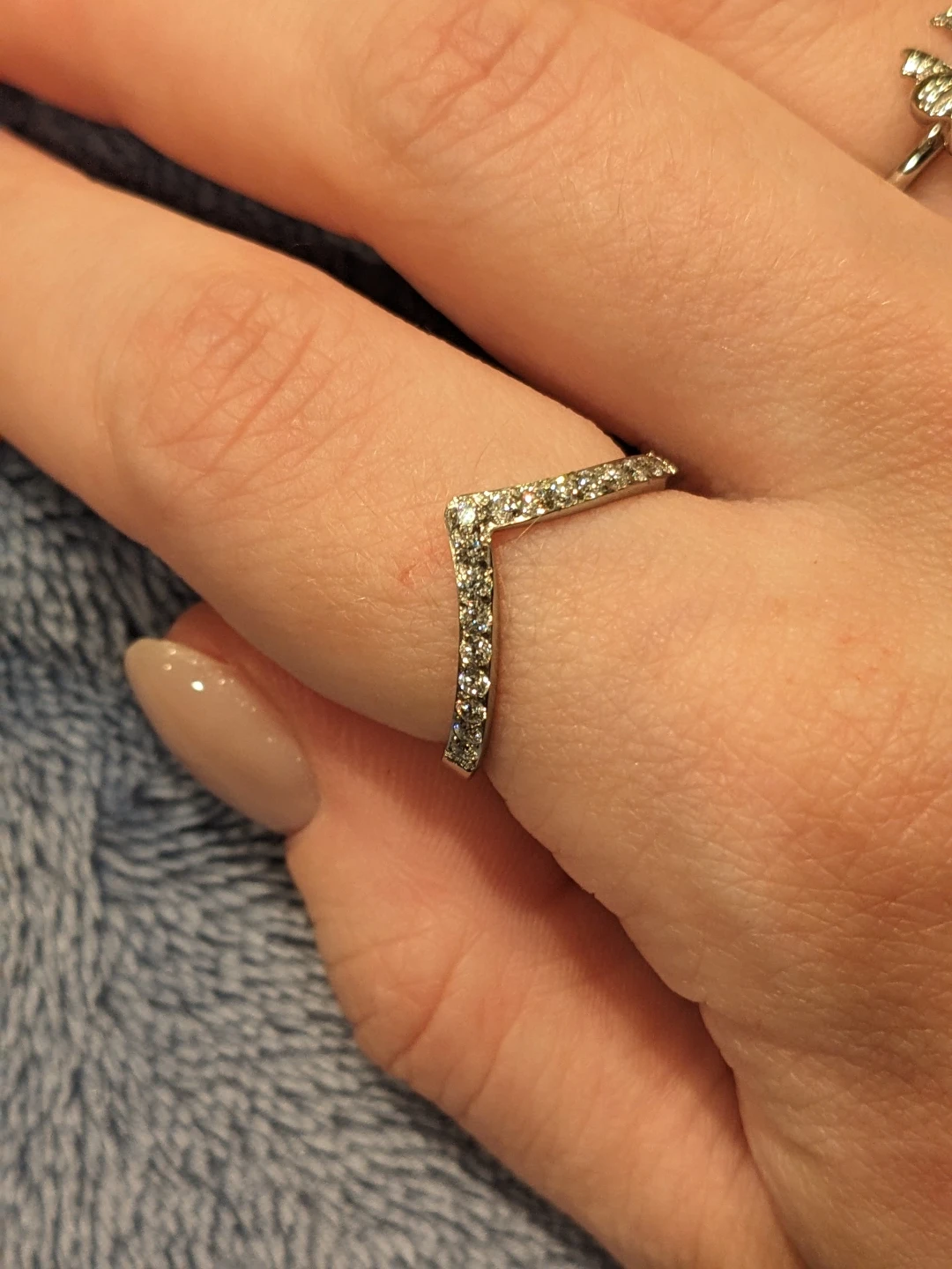 Half Eternity V-shaped Ring