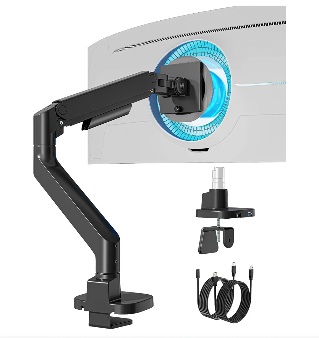 Gas Spring Monitor Mount for 17-49 Inch Screens with USB