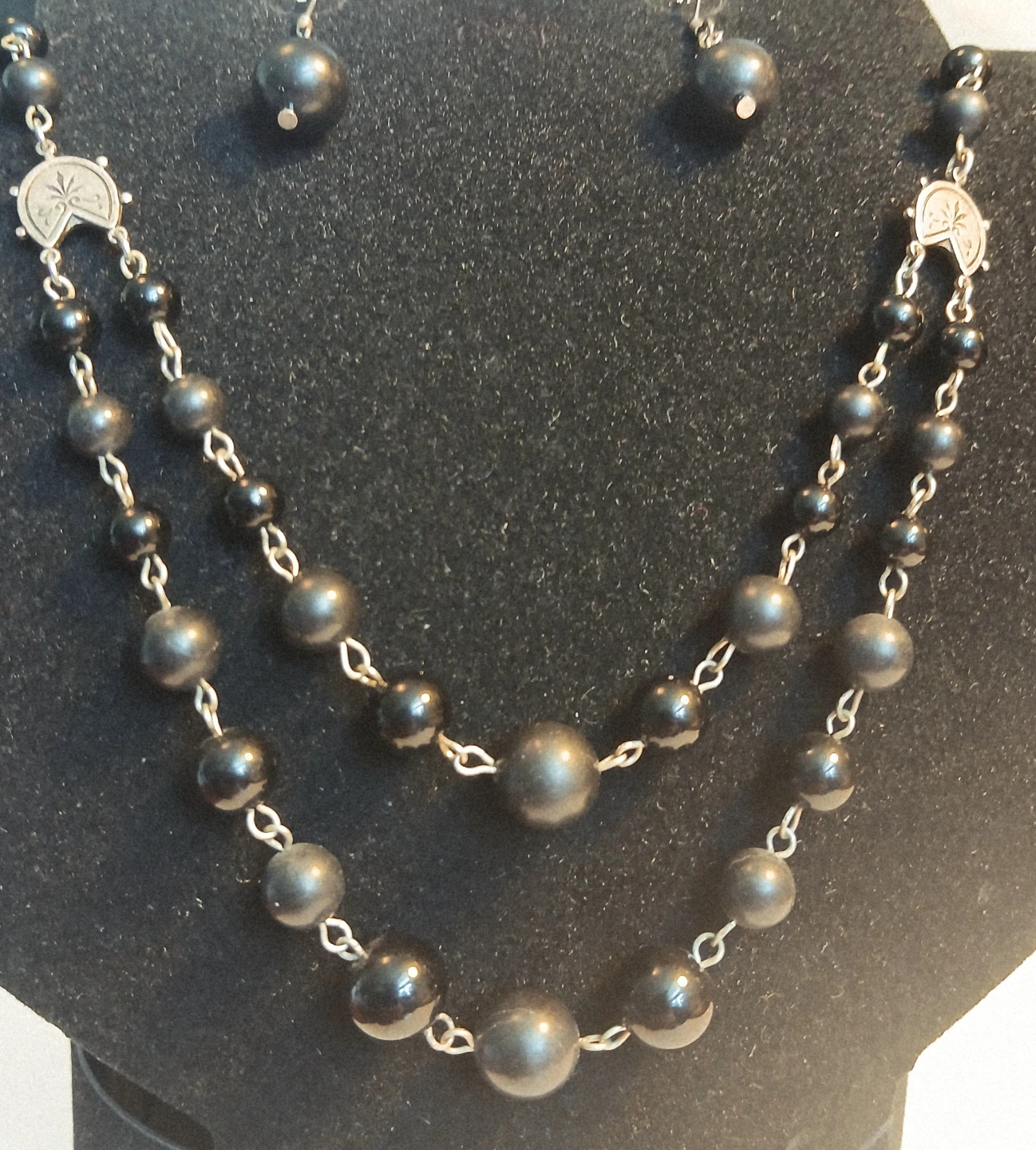 Black Agate Necklace and Earring Set - photo 5