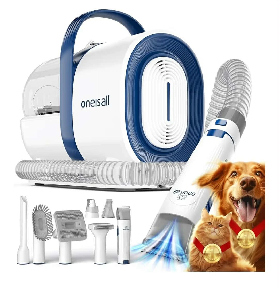 Oneisall 7-in-1 Pet Grooming Vacuum Kit