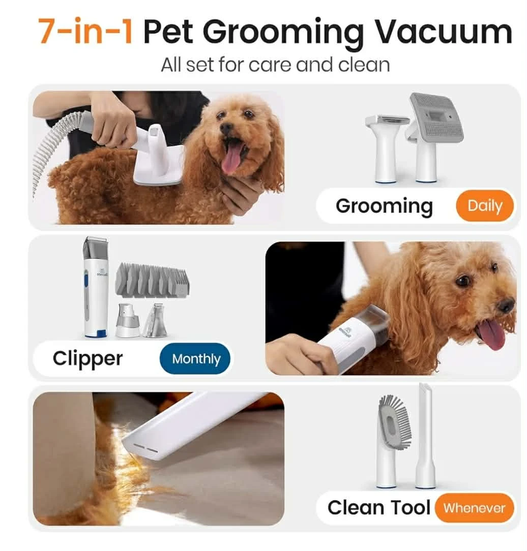 Oneisall 7-in-1 Pet Grooming Vacuum Kit - photo 2