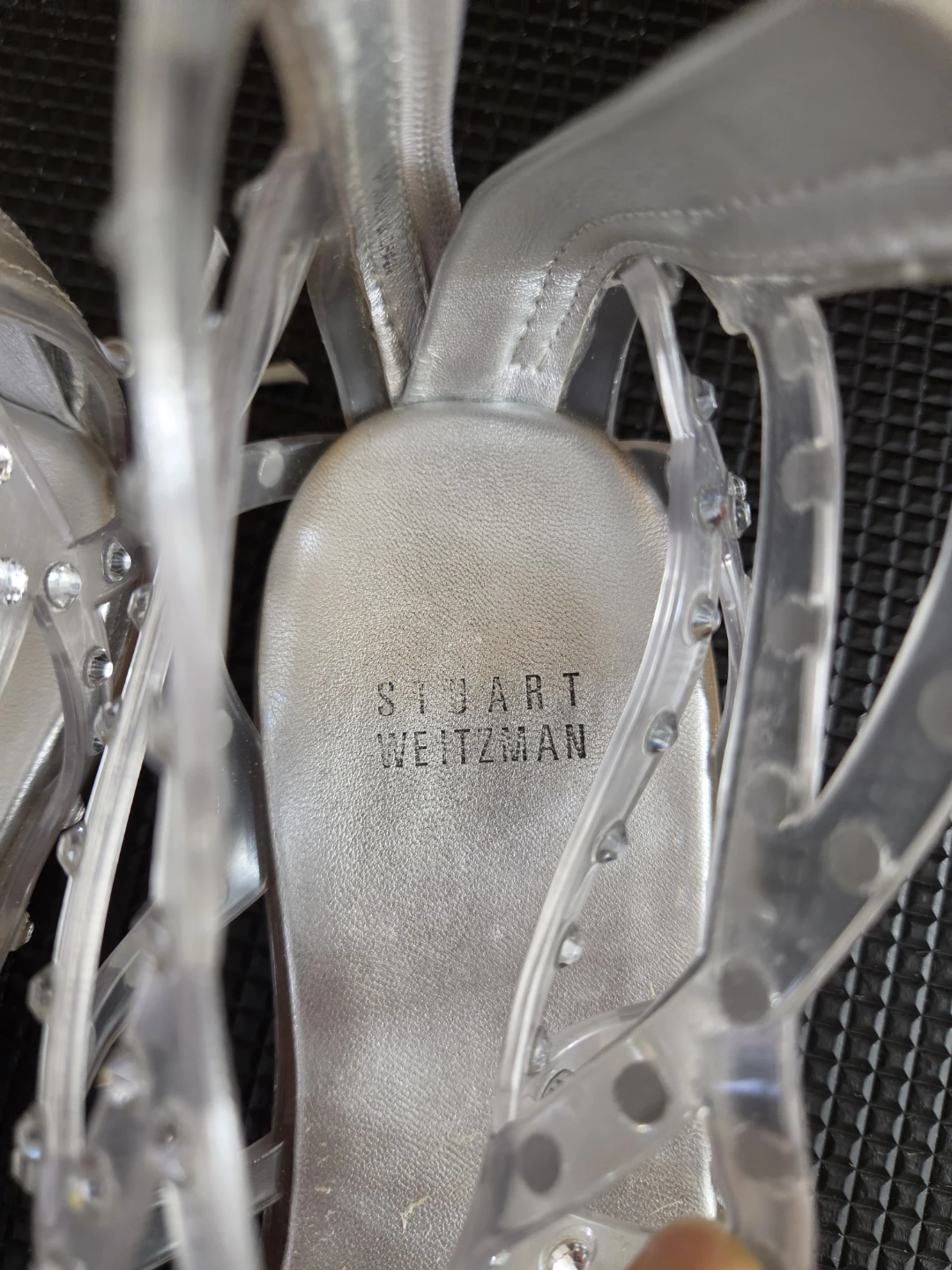 Stuart Weitzman Clear Embellished Gladiator Sandals - photo 3