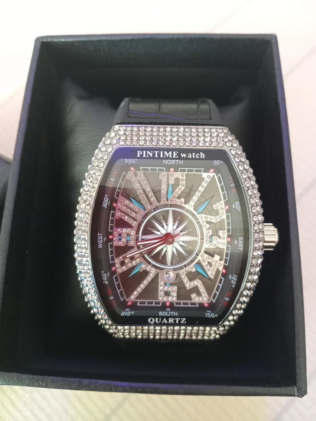 PINTIME Watch Silver Crystal Quartz