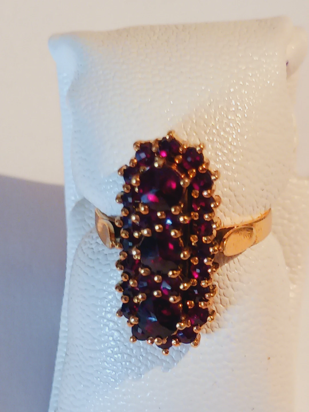 Gold Vermiel Sterling Silver 925 Garnet Cluster Ring. 6. - photo 3