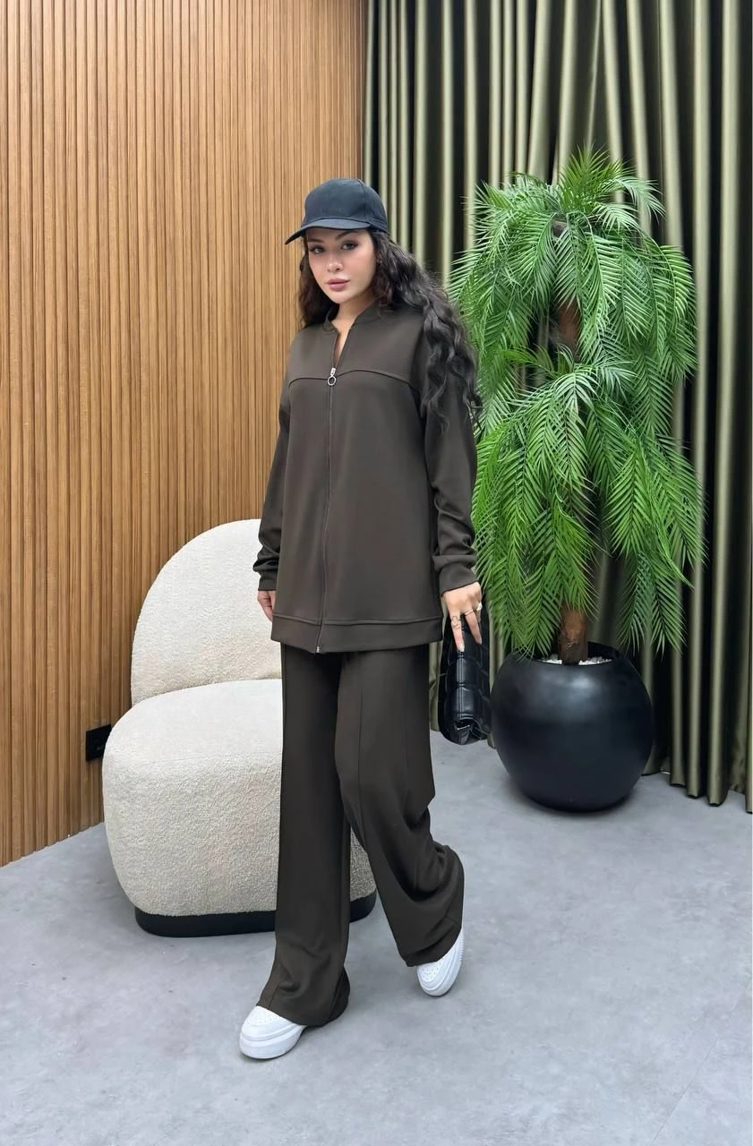 Women's Brown Tracksuit Set