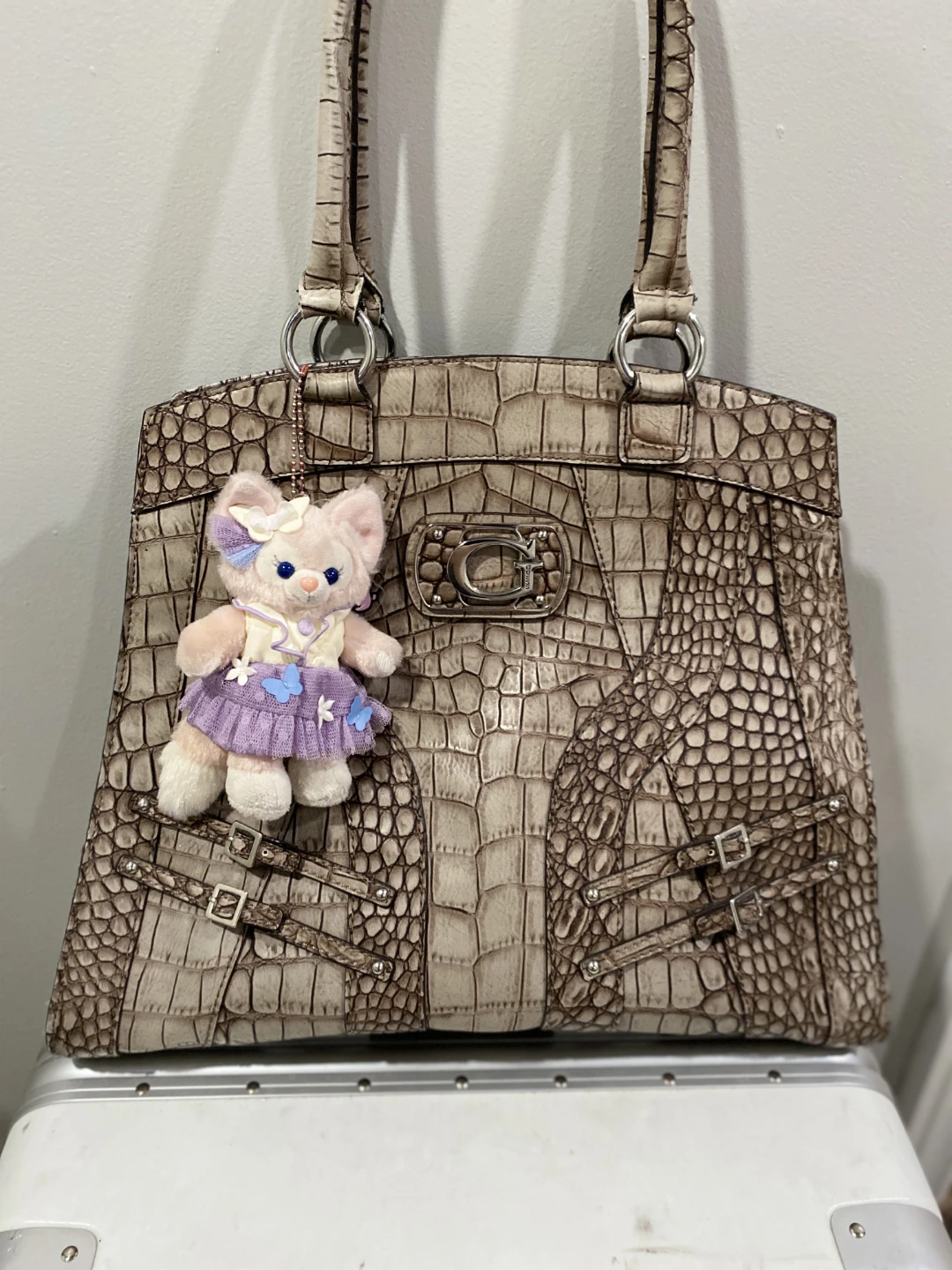 Y2K Guess Crocodile-Embossed Tote Bag - photo 2
