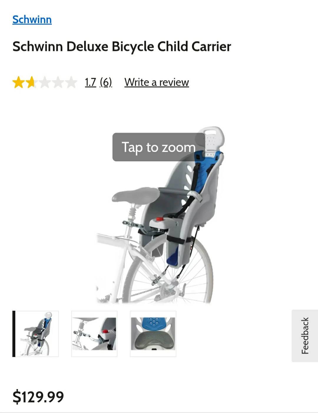 Gray and Blue Child Bike Seat - photo 3
