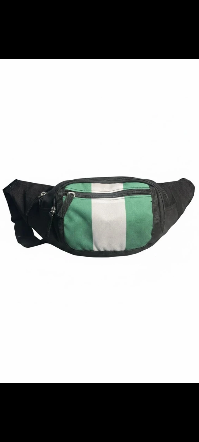 Nigerian flag Fanny Pack with Green and White Stripes