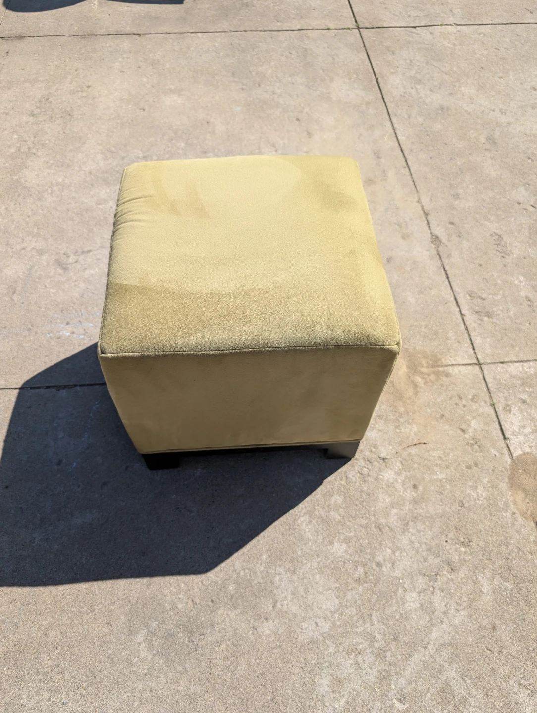 Yellow Square Ottoman Footstool - photo 3