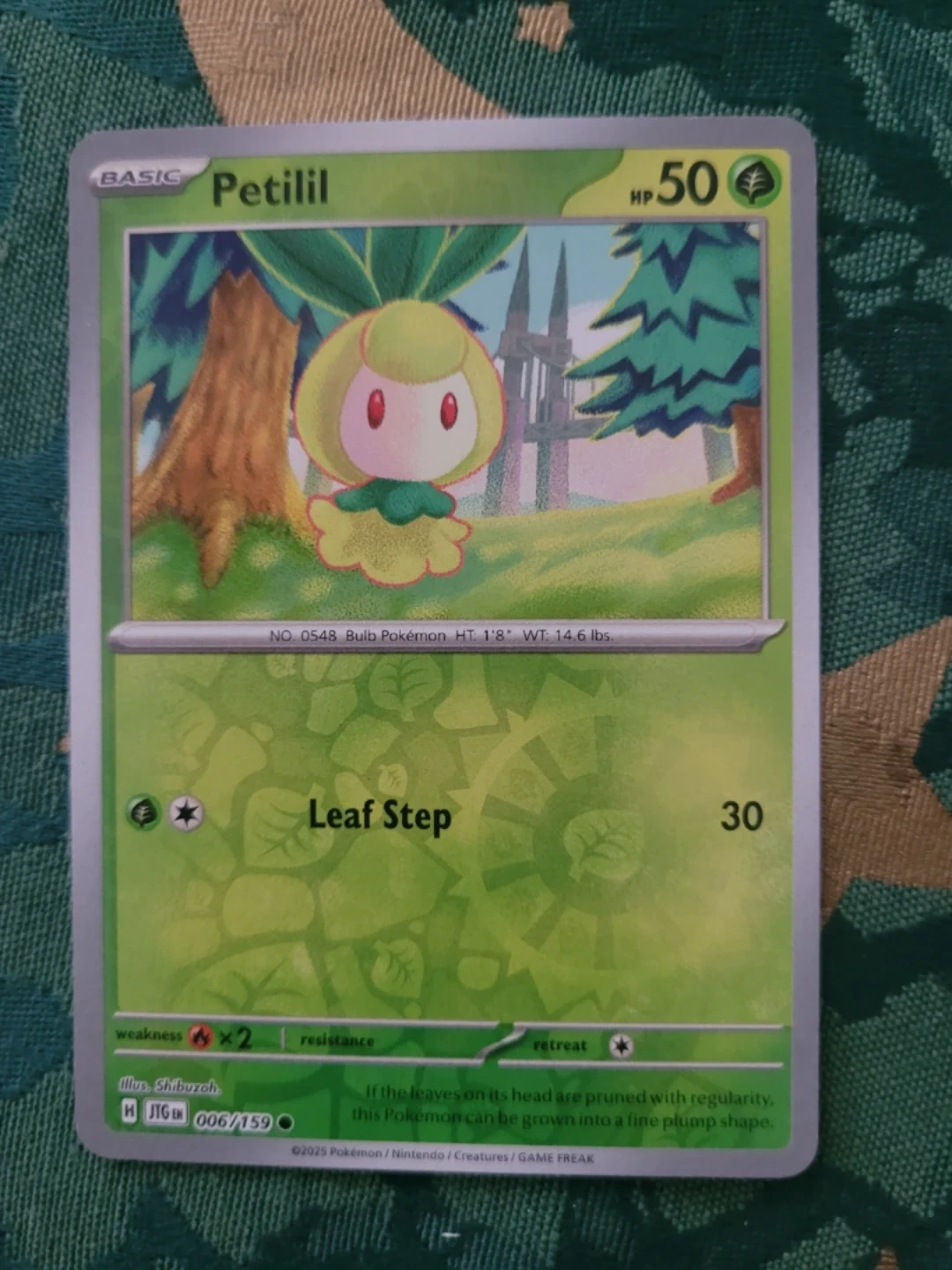 Pokémon Petilil Reverse Holo Trading Card ⚽