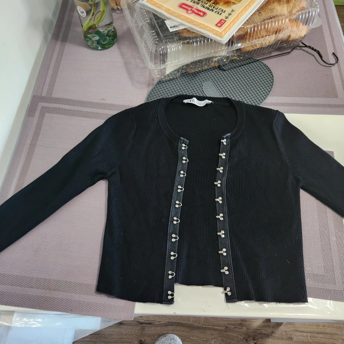 ZARA Black Ribbed Cardigan (Kids)