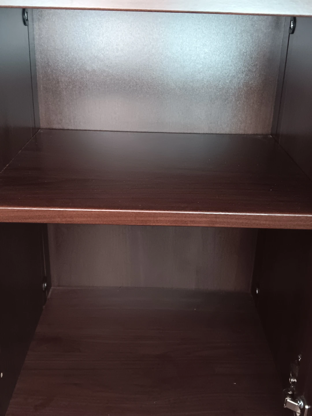 Dark Wood Nightstand with Drawer and Cabinet - photo 2