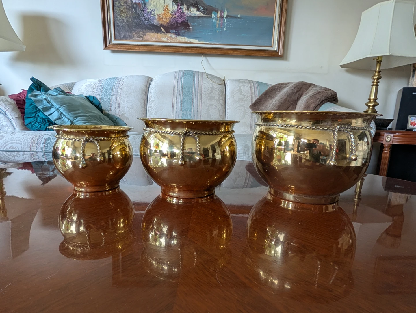Brass Planters Set of 3