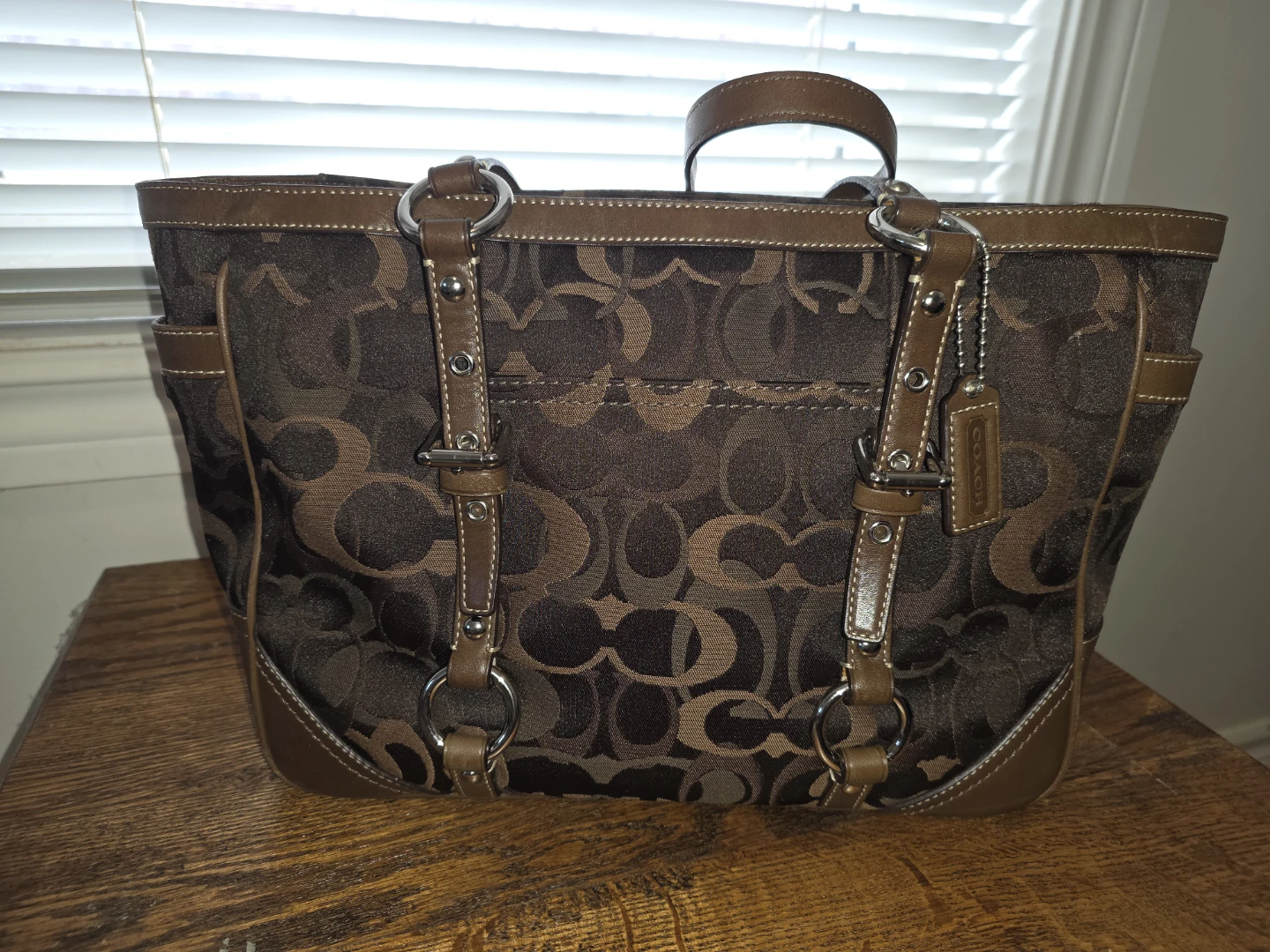 Coach Monogrammed Brown Tote Bag
