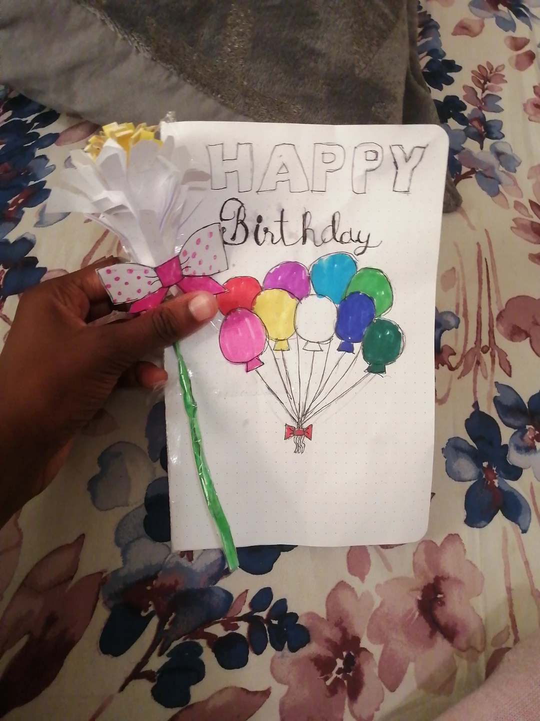 Handmade Paper Flower Birthday Card