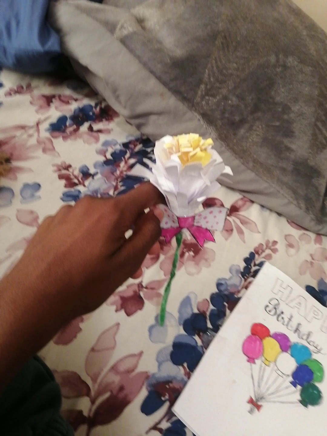 Handmade Paper Flower Birthday Card - photo 3
