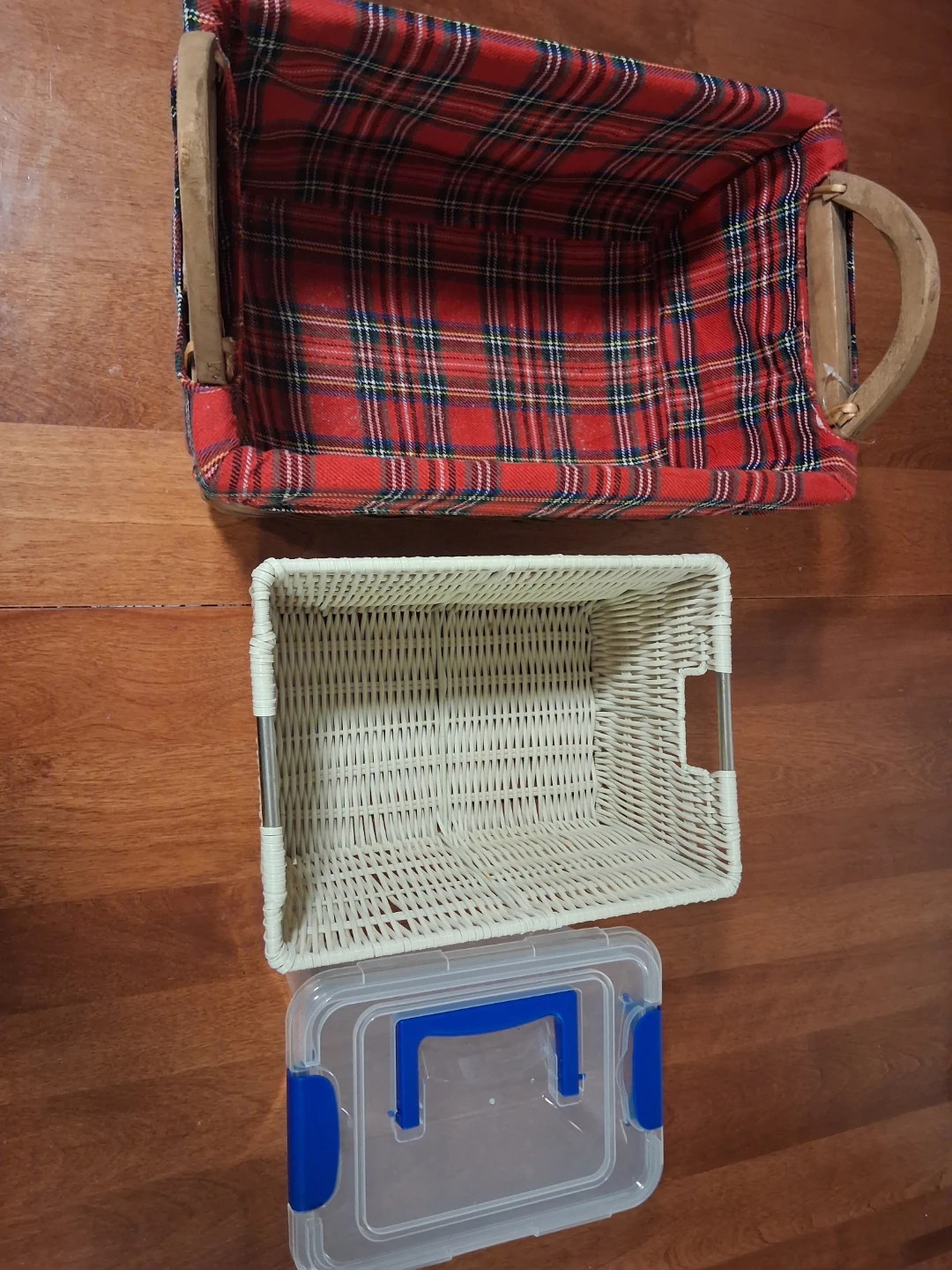 Set of 3 Storage Baskets and Container - photo 2