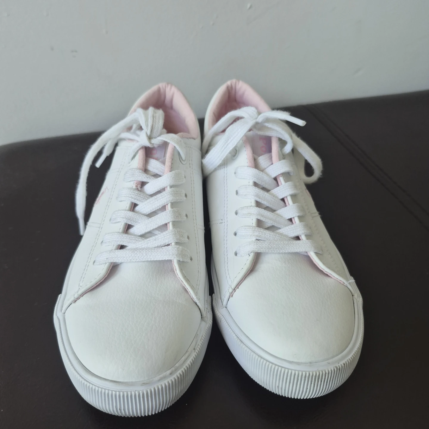 Polo Ralph Lauren White Sneakers with Pink Accents - Size 6 - photo 2