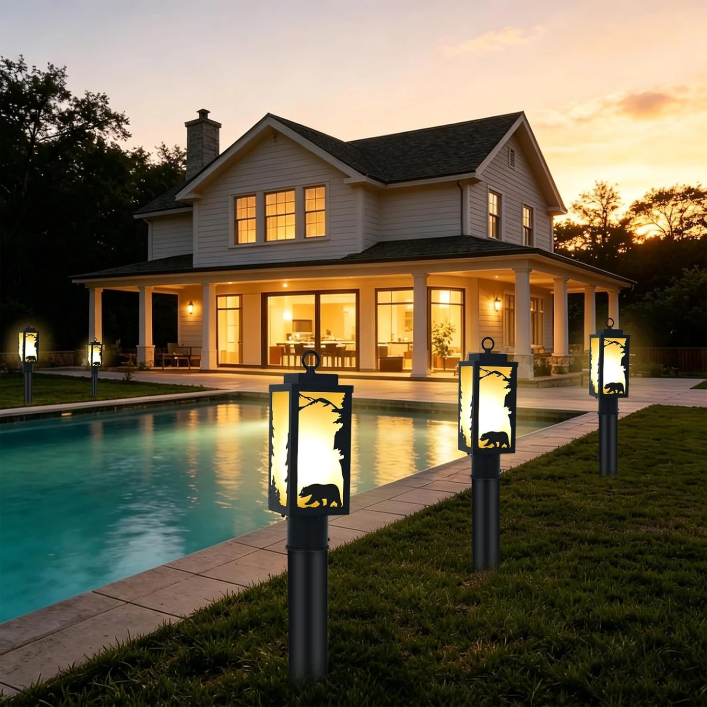 Outdoor Post Light Fixture - Bear Pattern - photo 5