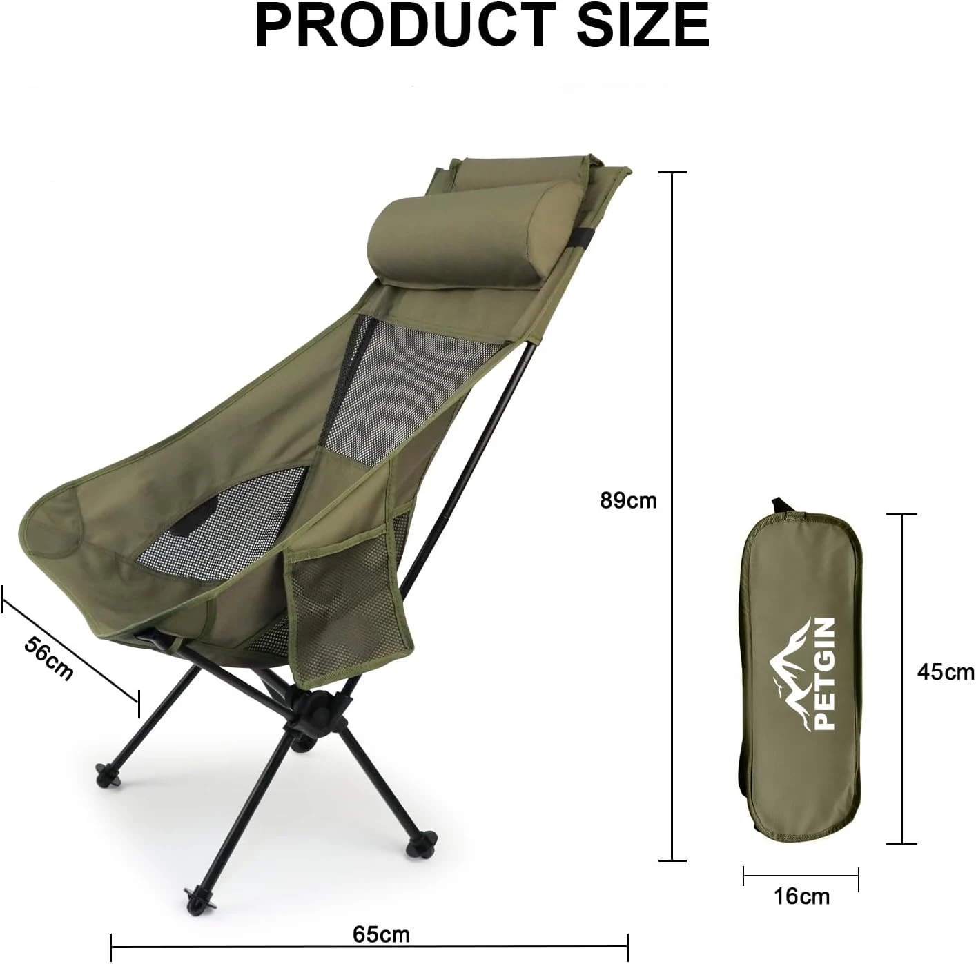 NEW 2 Pack High Back Folding Camping Chair with Removable Pillow - photo 3