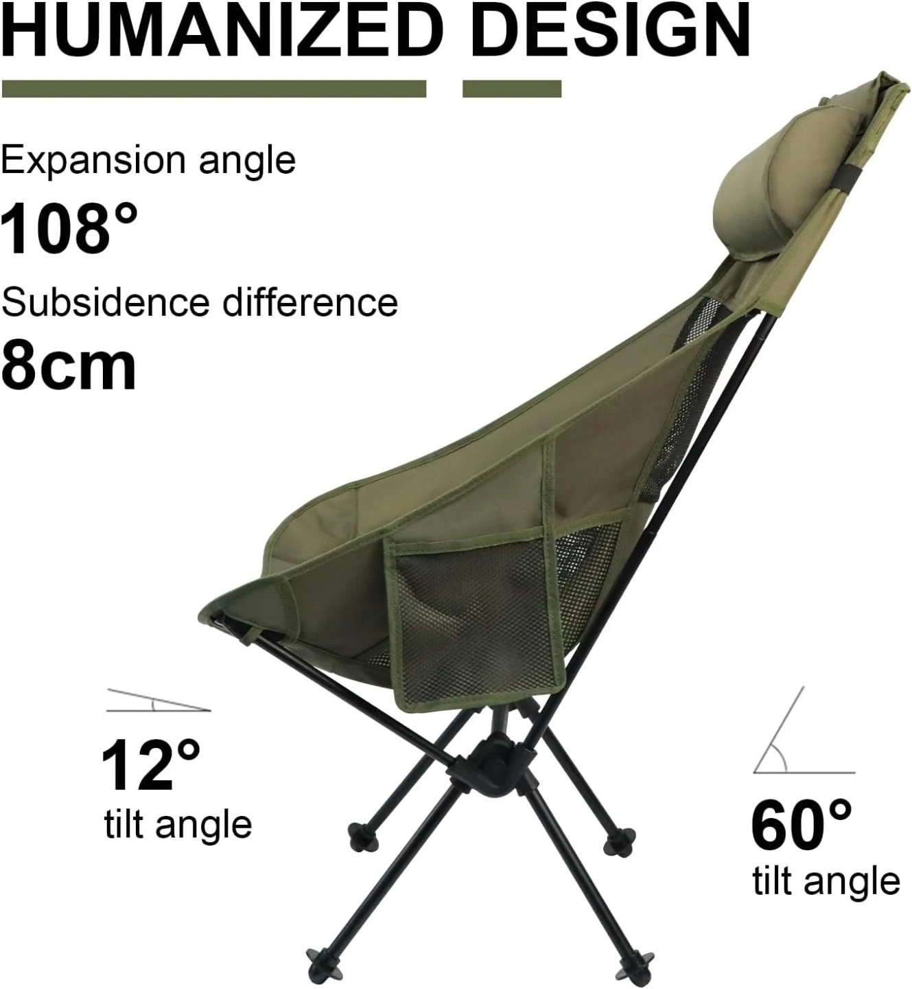 NEW 2 Pack High Back Folding Camping Chair with Removable Pillow - photo 4