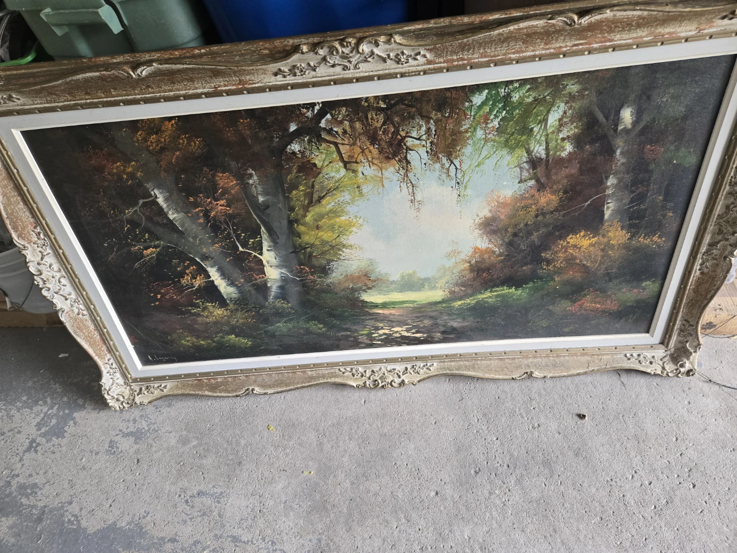 Vintage Forest Landscape Oil Painting - photo 2