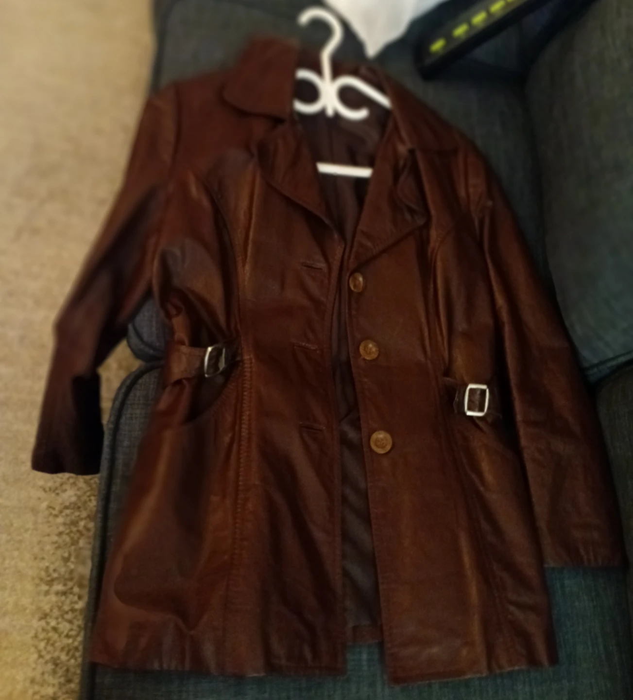 Brown Leather Blazer Jacket
