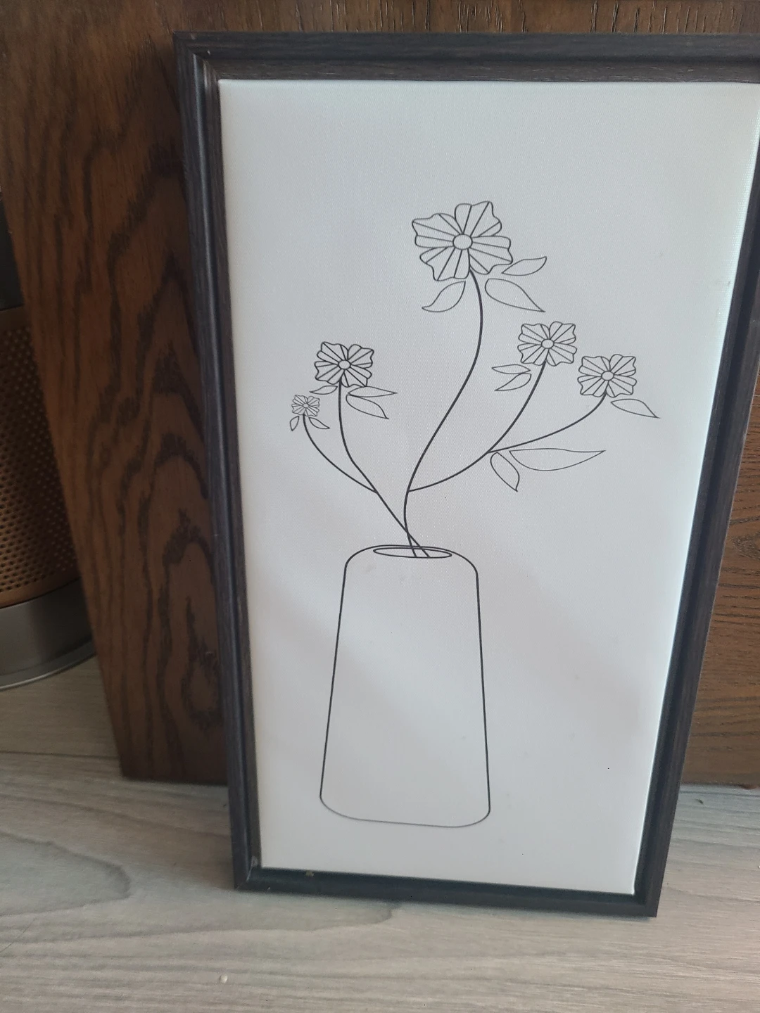 Framed Line Art Vase and Flowers #free