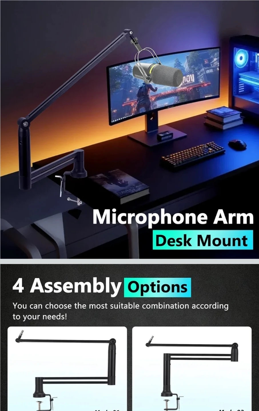 Microphone Boom Arm Desk Mount - photo 2