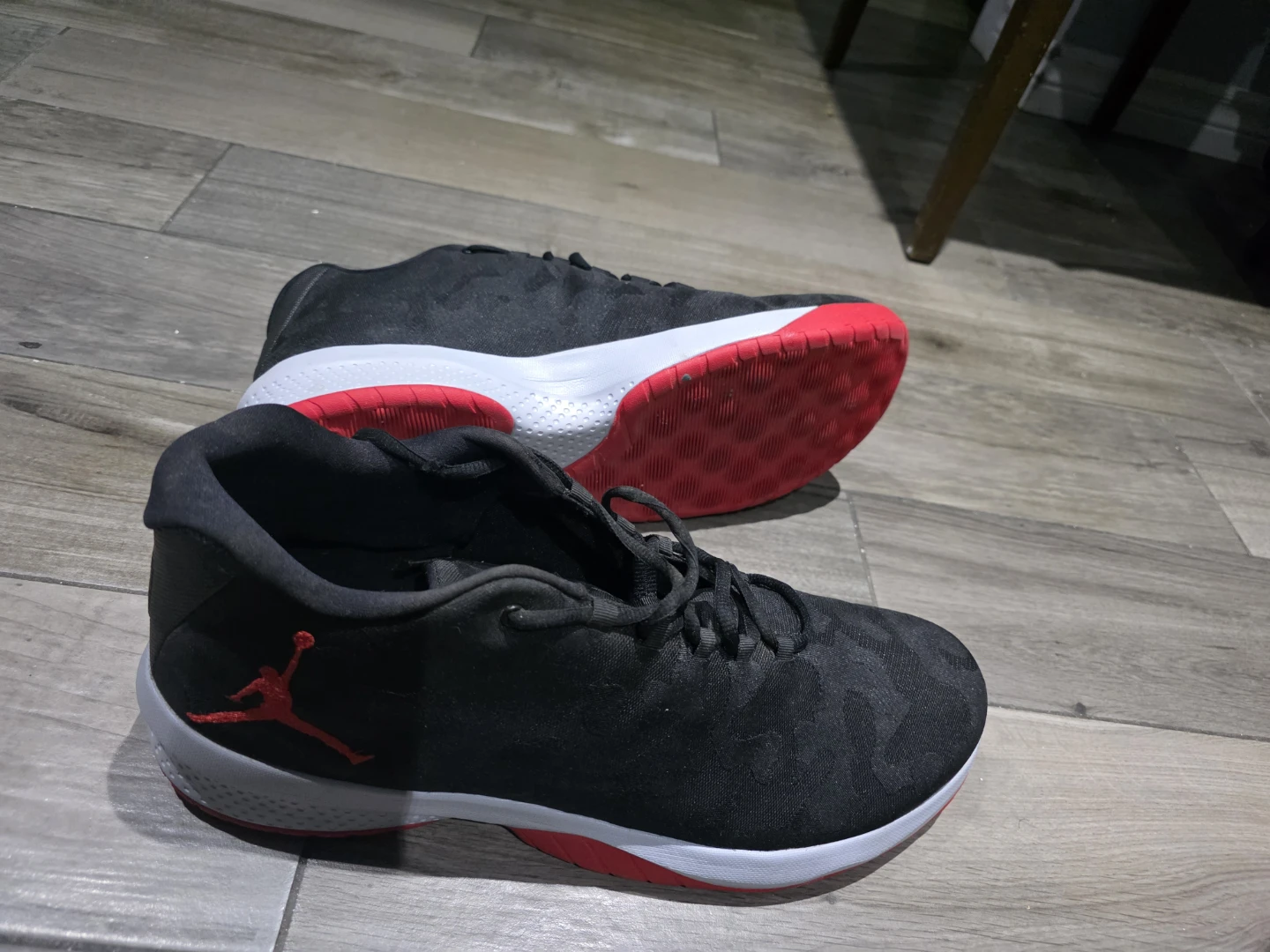 Size 18 - Jordan Men's Black & Red Athletic Shoes