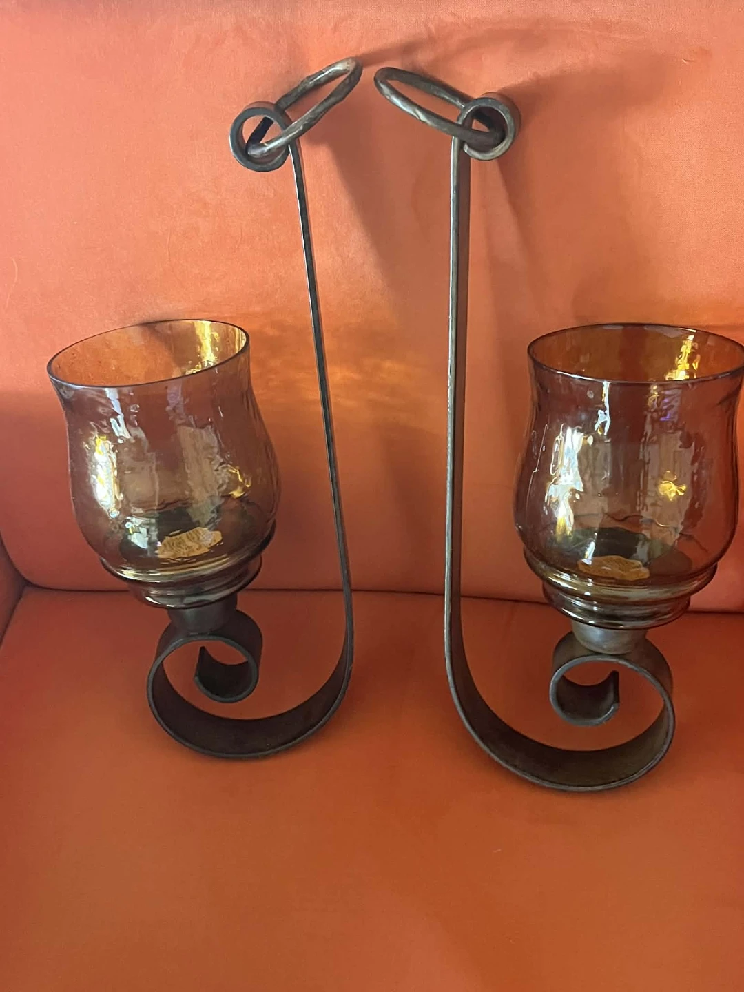 A pair of amber candle sconces - photo 2