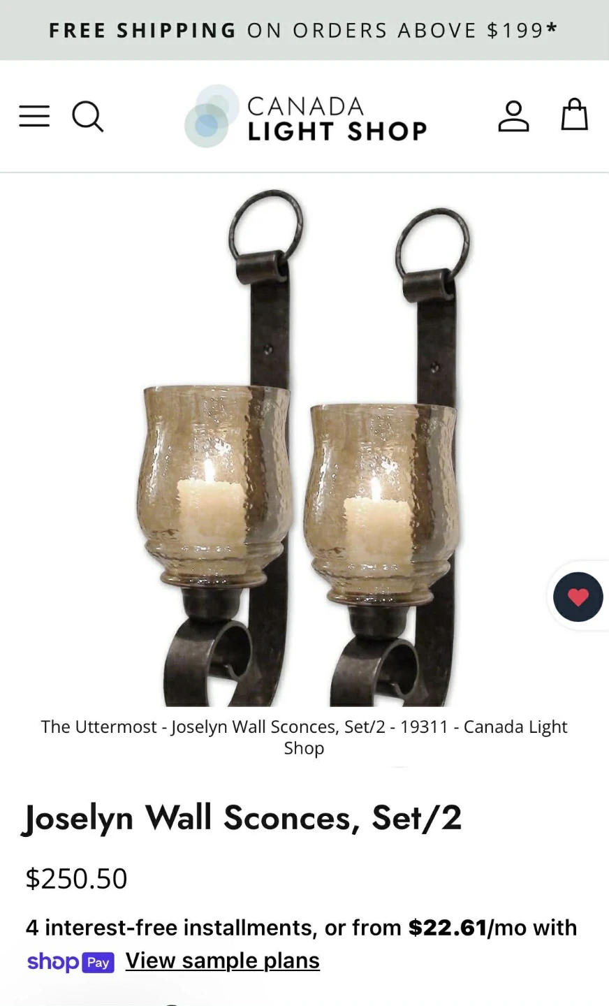 A pair of amber candle sconces - photo 4
