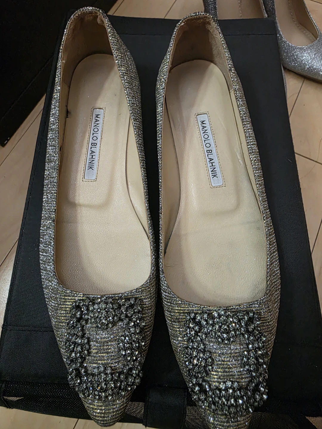 Manolo Blahnik Glitter Flats Size 39 $80
