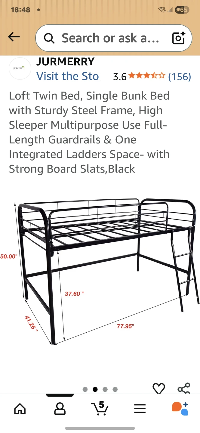 JURMERRY Loft Twin Bed - white - photo 2