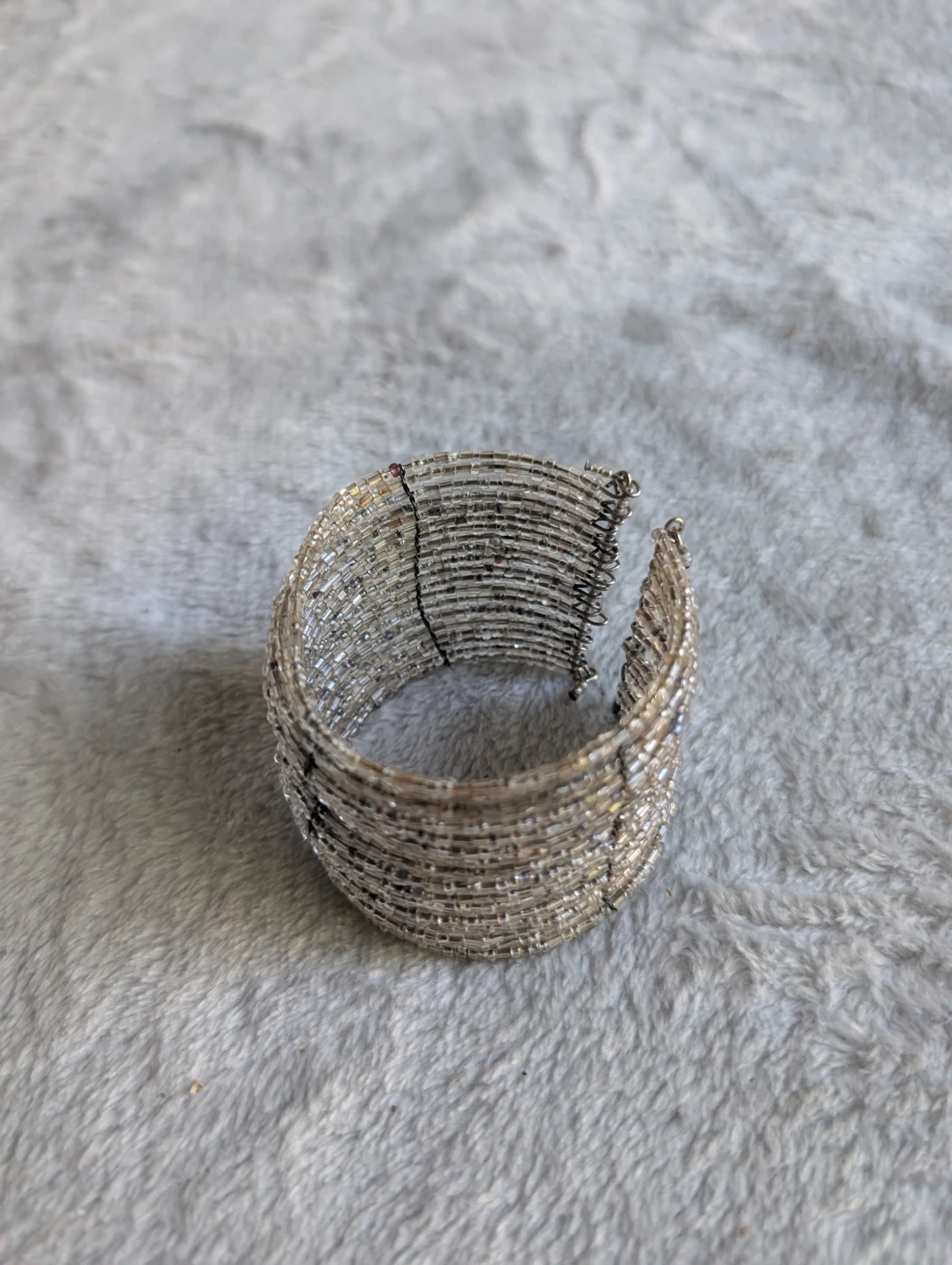 ⚽Silver Beaded Cuff Bracelet