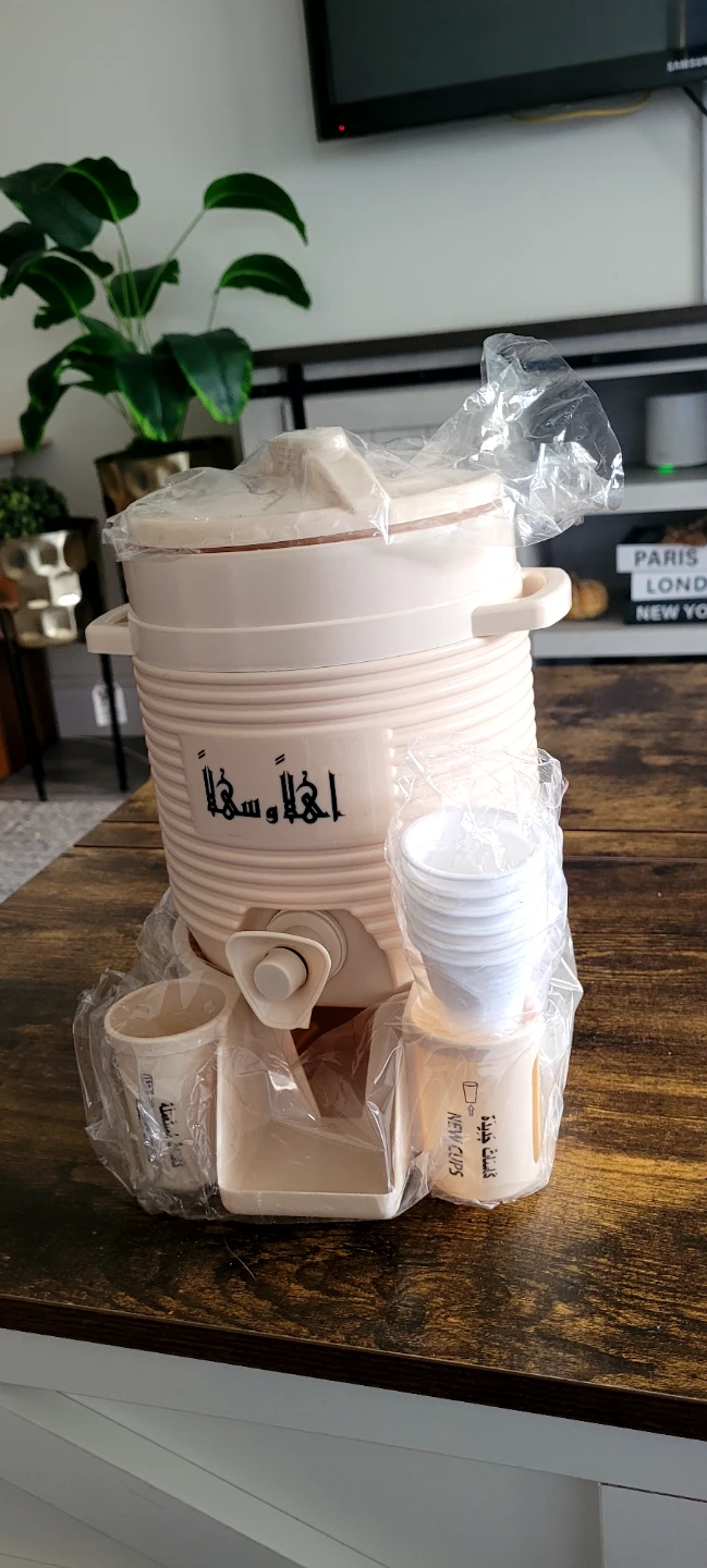 New Dispenser Water Jug with Cups Beige - photo 2