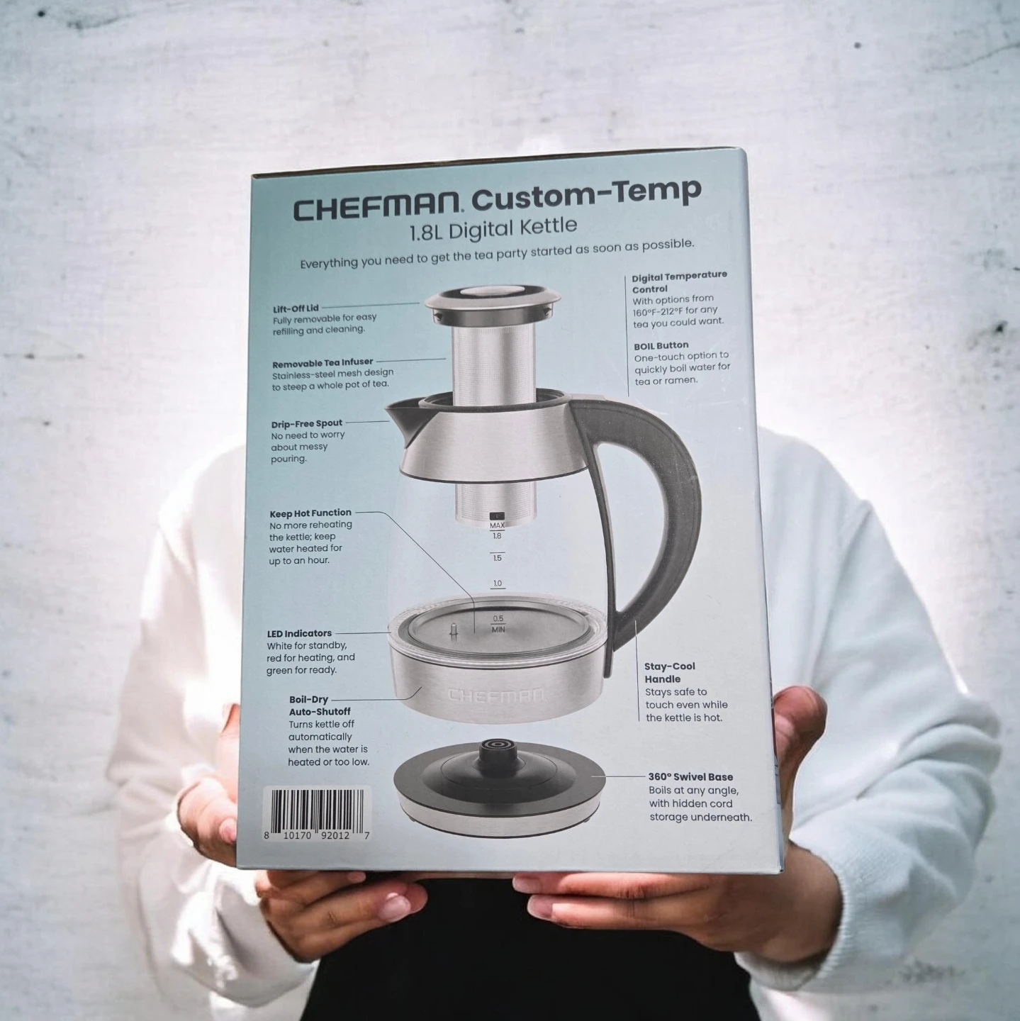 CHEFMAN Custom-Temp 1.8L Digital Kettle - photo 2