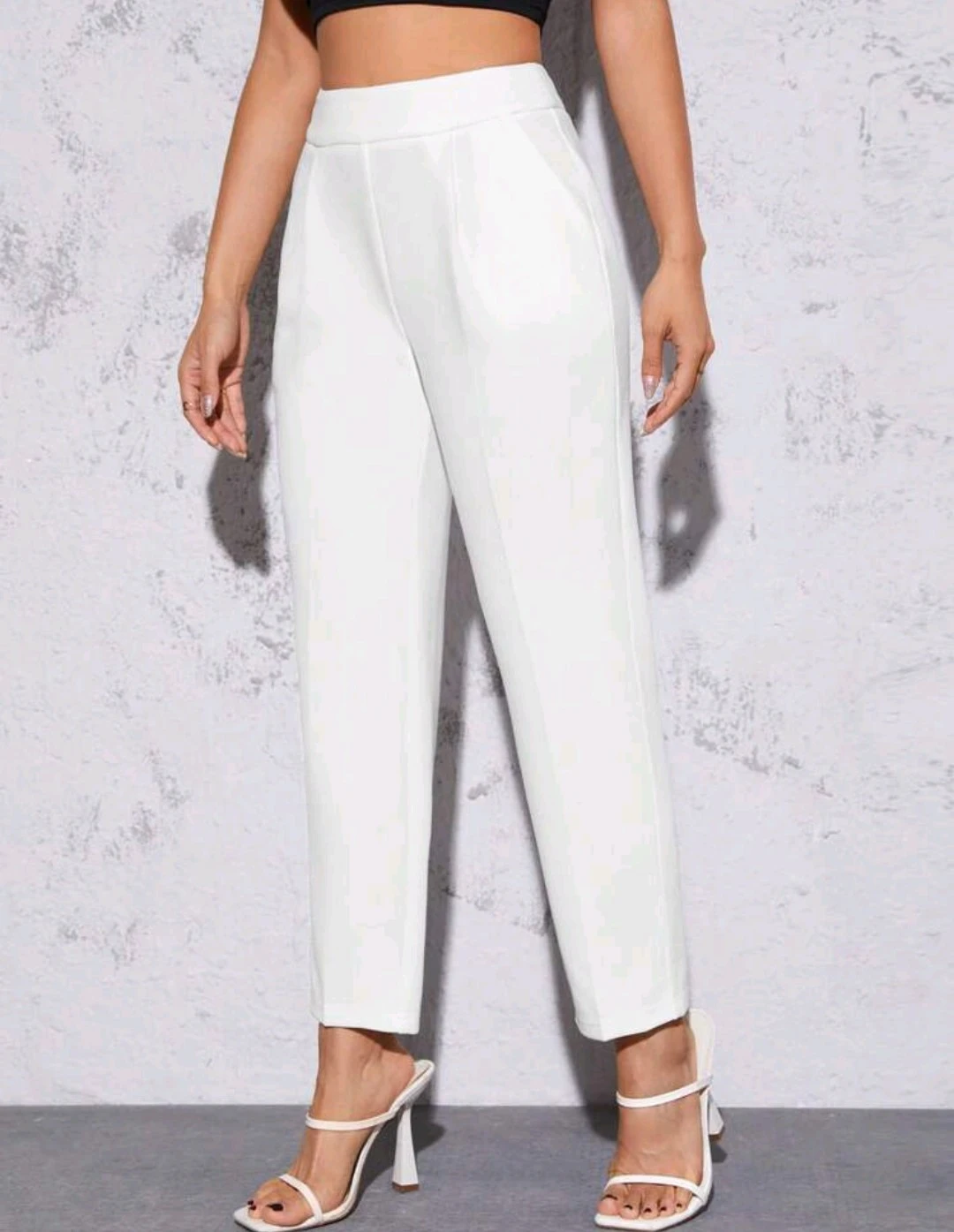 Women's White Wide-Leg Trousers