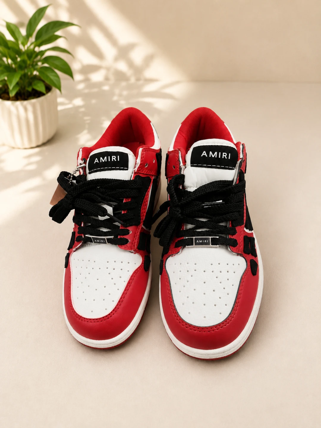 Red and White Sneakers