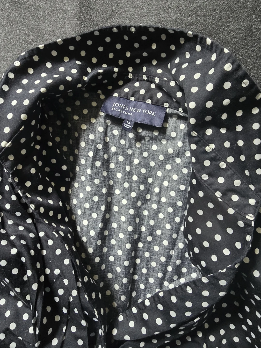 Jones New York Signature Polka Dot Blouse 100% Cotton - photo 2