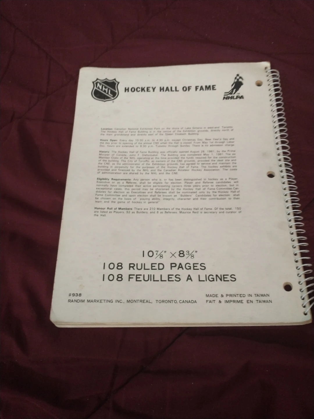 1980s NHL Lafleur Salming Hockey Hall of Fame Notebook - photo 3