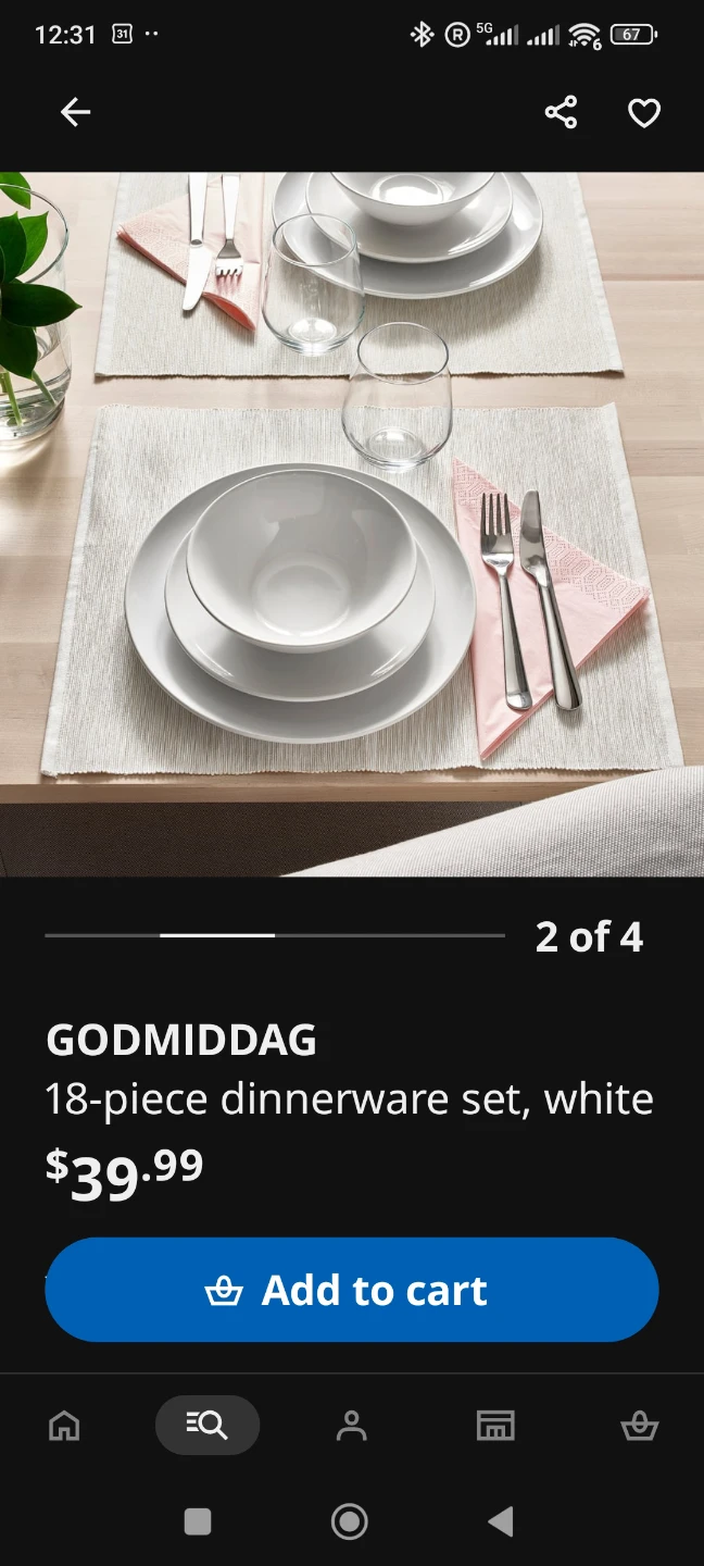 IKEA GODMIDDAG Dinnerware Set - White - photo 3